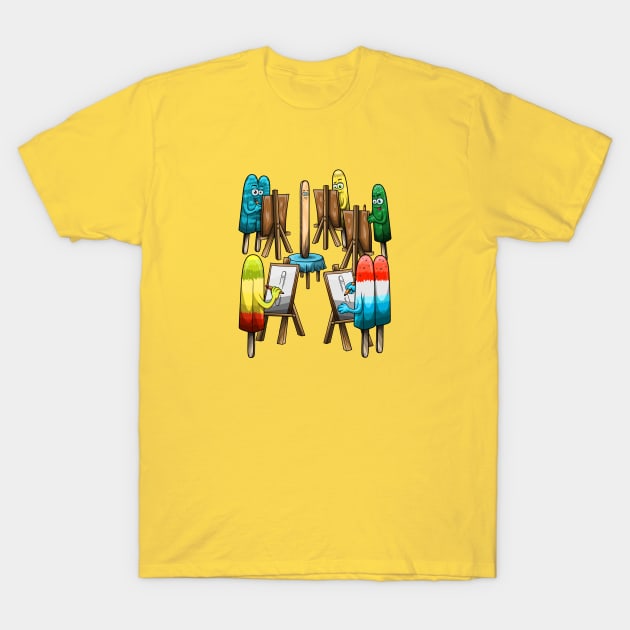 Funny Popsicle Act Drawing Sketch School Art Class for Artists T-Shirt by vintagetreasure